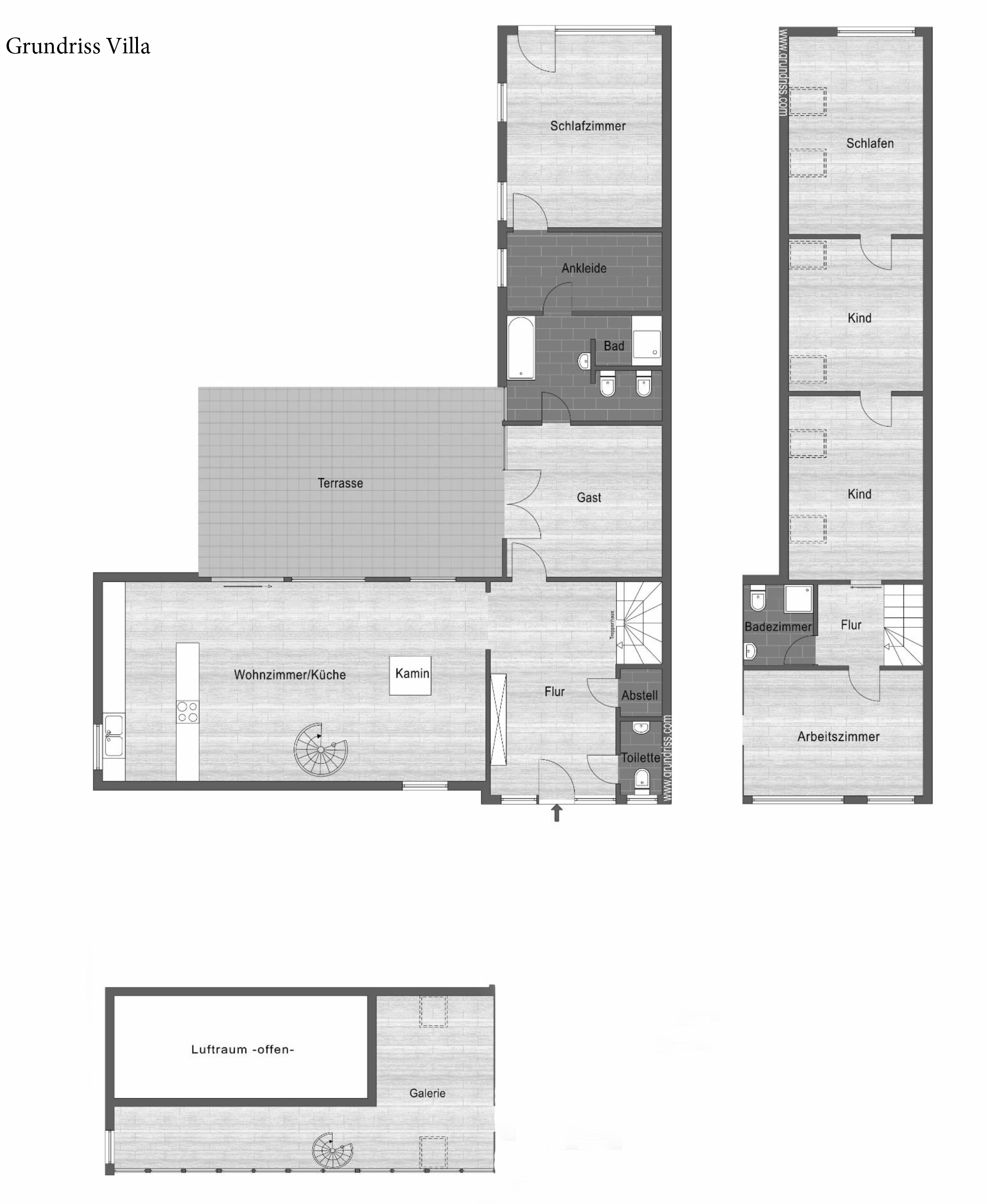 Grundriss Haupthaus – Designvilla Niederlehme ca. 244 qm